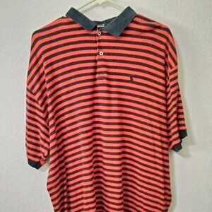 Striped Ralph Lauren Polo Collared Short Sleeved Shirt XL